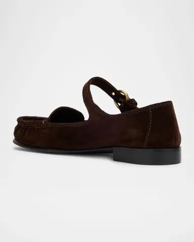 Miu Miu Suede Mary Jane Loafers | Thumbnail 2 Miu Miu Suede Mary Jane Loafers | Thumbnail 2