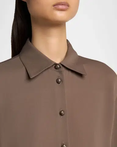 Giorgio Armani Pearly Buttoned Silk Georgette Shirt | Thumbnail 5 Giorgio Armani Pearly Buttoned Silk Georgette Shirt | Thumbnail 5