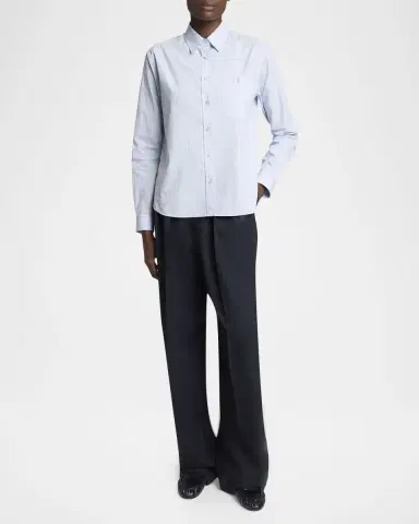 Saint Laurent Striped Cotton Button-Down Shirt | Thumbnail 2 Saint Laurent Striped Cotton Button-Down Shirt | Thumbnail 2