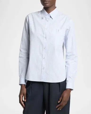 Saint Laurent Striped Cotton Button-Down Shirt | Thumbnail 4 Saint Laurent Striped Cotton Button-Down Shirt | Thumbnail 4