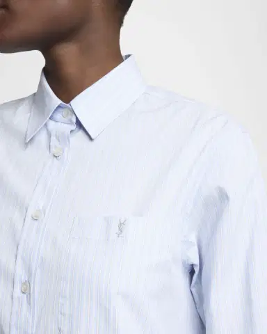 Saint Laurent Striped Cotton Button-Down Shirt | Thumbnail 5 Saint Laurent Striped Cotton Button-Down Shirt | Thumbnail 5