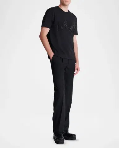 Balmain Men 's Embroidered Crystal Logo T-hirt | Thumbnail 2 Balmain Men 's Embroidered Crystal Logo T-hirt | Thumbnail 2
