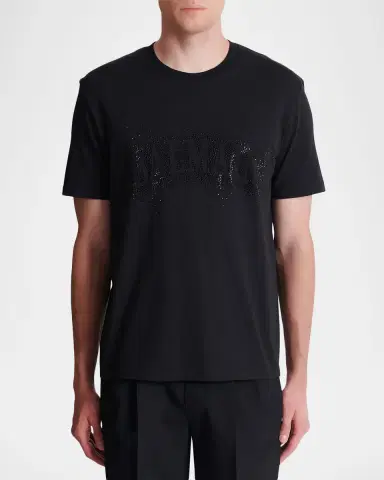 Balmain Men 's Embroidered Crystal Logo T-hirt | Thumbnail 4 Balmain Men 's Embroidered Crystal Logo T-hirt | Thumbnail 4