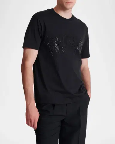 Balmain Men 's Embroidered Crystal Logo T-hirt | Thumbnail 6 Balmain Men 's Embroidered Crystal Logo T-hirt | Thumbnail 6