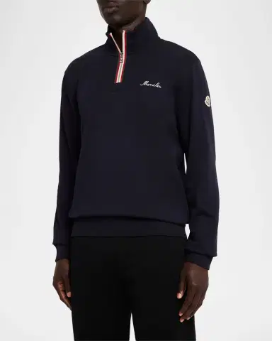 Moncler Men's Embroidered Logo Turtleneck Sweatshirt | Thumbnail 4 Moncler Men's Embroidered Logo Turtleneck Sweatshirt | Thumbnail 4