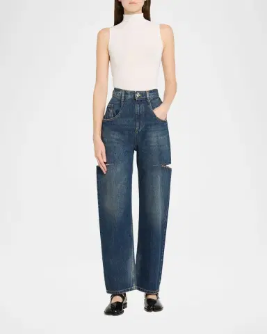 Maison Margiela Slash Slit Barrel-Leg Jeans | Thumbnail 2 Maison Margiela Slash Slit Barrel-Leg Jeans | Thumbnail 2