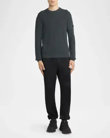 Moncler en 's Wool Waffle-Knit Crewneck Sweater | Thumbnail 2 Moncler en 's Wool Waffle-Knit Crewneck Sweater | Thumbnail 2