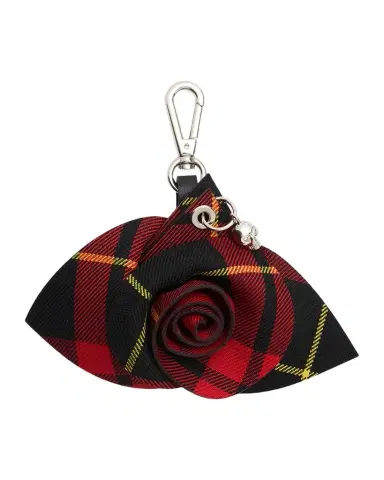 McQueen Rose Tartan Bag Charm | Thumbnail 1 McQueen Rose Tartan Bag Charm | Thumbnail 1