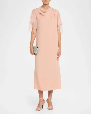 Valentino Garavani Campiona Draped Silk Dress | Thumbnail 2 Valentino Garavani Campiona Draped Silk Dress | Thumbnail 2