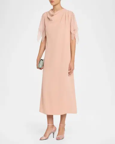 Valentino Garavani Campiona Draped Silk Dress | Thumbnail 4 Valentino Garavani Campiona Draped Silk Dress | Thumbnail 4