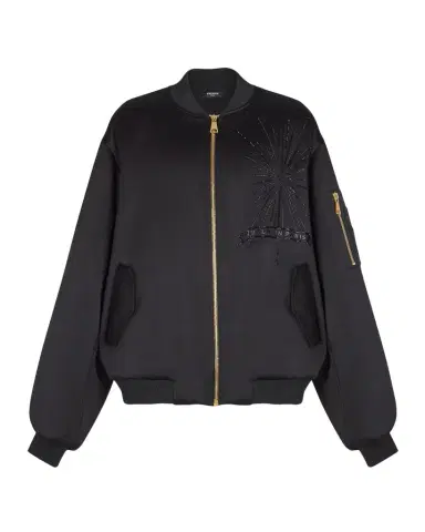 Balmain Men 's Crystal-Embroidered Oversized Bomber Jacket | Thumbnail 1 Balmain Men 's Crystal-Embroidered Oversized Bomber Jacket | Thumbnail 1