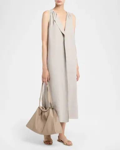 Giorgio Armani Sleeveless Silk Maxi Shirtdress | Thumbnail 4 Giorgio Armani Sleeveless Silk Maxi Shirtdress | Thumbnail 4