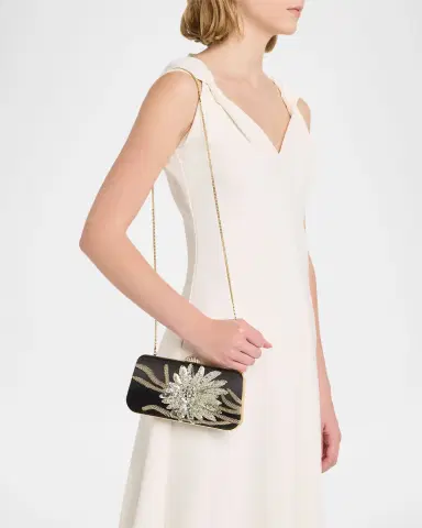 Valentino Garavani Carry Secrets Sequin Floral Satin Clutch Bag | Thumbnail 2 Valentino Garavani Carry Secrets Sequin Floral Satin Clutch Bag | Thumbnail 2