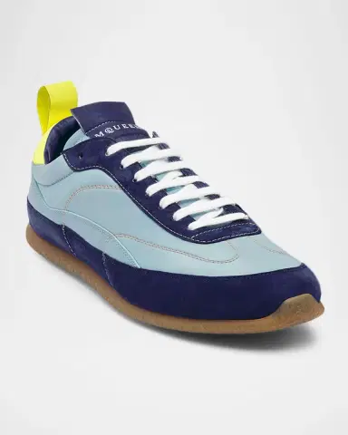 Alexander McQueen Men's EC1 Suede and Nylon Low-Top Trainers | Thumbnail 2 Alexander McQueen Men's EC1 Suede and Nylon Low-Top Trainers | Thumbnail 2