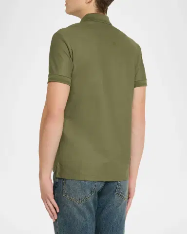 Burberry Men's Cotton Embroidered EKD Polo Shirt | Thumbnail 3 Burberry Men's Cotton Embroidered EKD Polo Shirt | Thumbnail 3