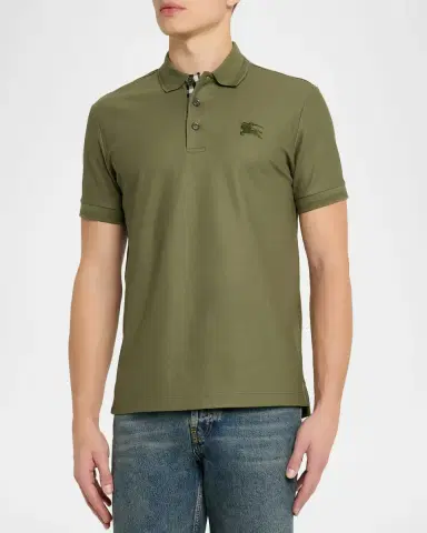 Burberry Men's Cotton Embroidered EKD Polo Shirt | Thumbnail 4 Burberry Men's Cotton Embroidered EKD Polo Shirt | Thumbnail 4
