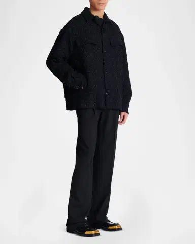 Balmain Men 's Monogram Tweed Overshirt | Thumbnail 2 Balmain Men 's Monogram Tweed Overshirt | Thumbnail 2