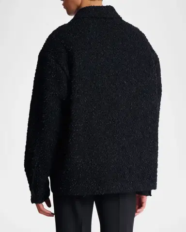 Balmain Men 's Monogram Tweed Overshirt | Thumbnail 3 Balmain Men 's Monogram Tweed Overshirt | Thumbnail 3