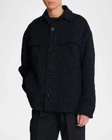 Balmain Men 's Monogram Tweed Overshirt | Thumbnail 6 Balmain Men 's Monogram Tweed Overshirt | Thumbnail 6