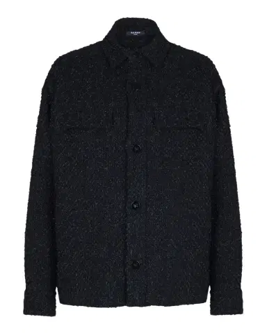 Balmain Men 's Monogram Tweed Overshirt | Thumbnail 1 Balmain Men 's Monogram Tweed Overshirt | Thumbnail 1