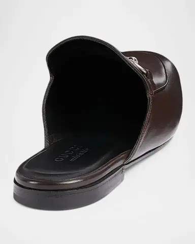Gucci Men 's Leather Horsebit Mules | Thumbnail 2 Gucci Men 's Leather Horsebit Mules | Thumbnail 2