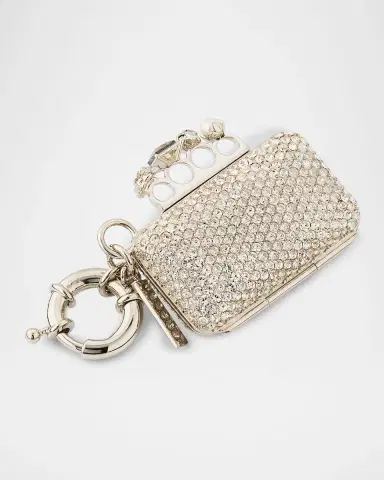 McQueen Crystal-Encrusted Knuckle Clutch Bag Charm | Thumbnail 2 McQueen Crystal-Encrusted Knuckle Clutch Bag Charm | Thumbnail 2
