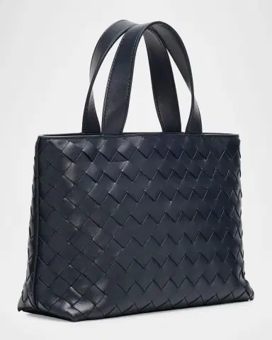 Bottega Veneta Men's Mini Intrecciato Leather Zipped Tote Bag | Thumbnail 2 Bottega Veneta Men's Mini Intrecciato Leather Zipped Tote Bag | Thumbnail 2