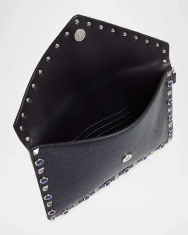 Valentino Garavani Medium Rockstud & Rhinestone Flat Pouch Bag | Thumbnail 4 Valentino Garavani Medium Rockstud & Rhinestone Flat Pouch Bag | Thumbnail 4