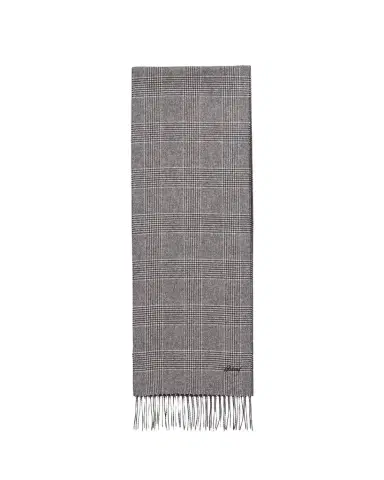 Brioni Men's Silk and Cashmere Double-Face Houndstooth Plaid Scarf | Thumbnail 1 Brioni Men's Silk and Cashmere Double-Face Houndstooth Plaid Scarf | Thumbnail 1