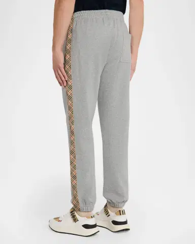 Burberry Men 's Check Trim Cotton Jogging Pants | Thumbnail 3 Burberry Men 's Check Trim Cotton Jogging Pants | Thumbnail 3