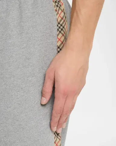 Burberry Men 's Check Trim Cotton Jogging Pants | Thumbnail 5 Burberry Men 's Check Trim Cotton Jogging Pants | Thumbnail 5