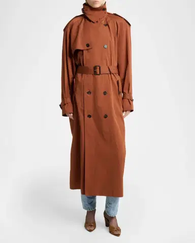 Saint Laurent Belted Double-Breasted Trench Coat | Thumbnail 2 Saint Laurent Belted Double-Breasted Trench Coat | Thumbnail 2