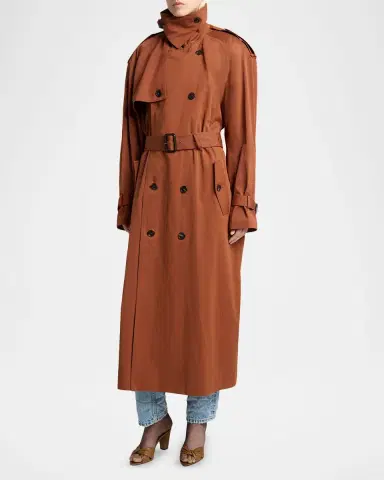 Saint Laurent Belted Double-Breasted Trench Coat | Thumbnail 4 Saint Laurent Belted Double-Breasted Trench Coat | Thumbnail 4