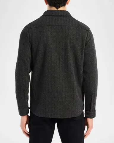 Robert Graham Men's Wylie Herringbone Knit Snap-Front Shirt | Thumbnail 3 Robert Graham Men's Wylie Herringbone Knit Snap-Front Shirt | Thumbnail 3