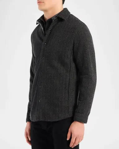 Robert Graham Men's Wylie Herringbone Knit Snap-Front Shirt | Thumbnail 6 Robert Graham Men's Wylie Herringbone Knit Snap-Front Shirt | Thumbnail 6