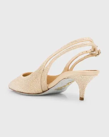 René Caovilla Olivia Embellished Satin Slingback Pumps | Thumbnail 2 René Caovilla Olivia Embellished Satin Slingback Pumps | Thumbnail 2