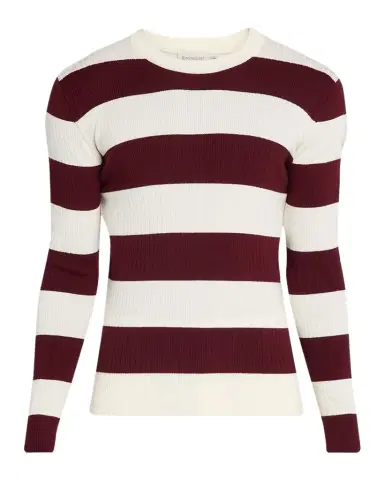 Moncler Men's Wide-tripe Wool Ribbed Crewneck Sweater | Thumbnail 1 Moncler Men's Wide-tripe Wool Ribbed Crewneck Sweater | Thumbnail 1