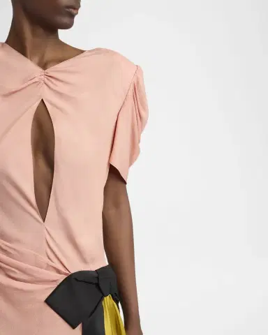 Valentino Garavani Gathered Colorblock Midi Dress | Thumbnail 5 Valentino Garavani Gathered Colorblock Midi Dress | Thumbnail 5