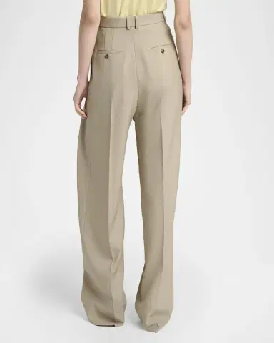 Saint Laurent Pleated Wool-Silk Canvas Wide-Leg Pants | Thumbnail 3 Saint Laurent Pleated Wool-Silk Canvas Wide-Leg Pants | Thumbnail 3