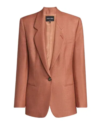 Giorgio Armani Silk-Wool Single-Breasted Blazer Jacket | Thumbnail 1 Giorgio Armani Silk-Wool Single-Breasted Blazer Jacket | Thumbnail 1