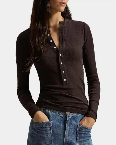Polo Ralph Lauren Ribbed Cotton Henley Shirt | Thumbnail 4 Polo Ralph Lauren Ribbed Cotton Henley Shirt | Thumbnail 4