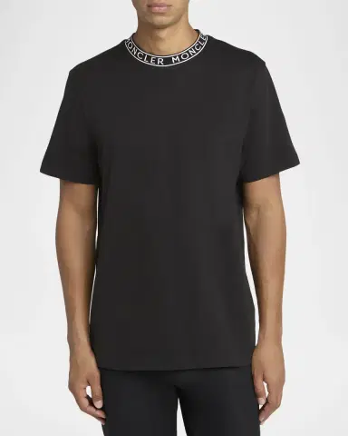 Moncler Men's Logo-Crewneck Cotton T-Shirt | Thumbnail 4 Moncler Men's Logo-Crewneck Cotton T-Shirt | Thumbnail 4