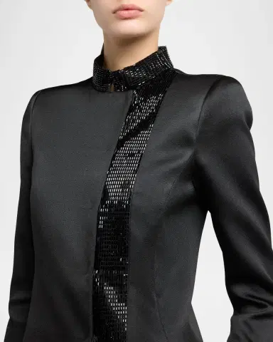 Giorgio Armani Embroidered Silk Single-Breasted Jacket | Thumbnail 5 Giorgio Armani Embroidered Silk Single-Breasted Jacket | Thumbnail 5