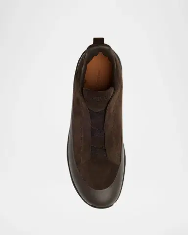 ZEGNA Men 's Triple Stitch Monte Suede and Leather Slip-On Sneakers | Thumbnail 3 ZEGNA Men 's Triple Stitch Monte Suede and Leather Slip-On Sneakers | Thumbnail 3