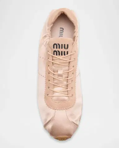 Miu Miu Satin Retro Runner Sneakers | Thumbnail 6 Miu Miu Satin Retro Runner Sneakers | Thumbnail 6