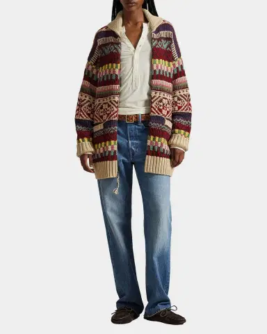 Polo Ralph Lauren Geometric Shawl-Collar Zip Cardigan | Thumbnail 2 Polo Ralph Lauren Geometric Shawl-Collar Zip Cardigan | Thumbnail 2