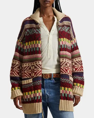 Polo Ralph Lauren Geometric Shawl-Collar Zip Cardigan | Thumbnail 4 Polo Ralph Lauren Geometric Shawl-Collar Zip Cardigan | Thumbnail 4