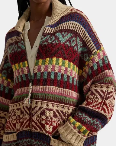 Polo Ralph Lauren Geometric Shawl-Collar Zip Cardigan | Thumbnail 5 Polo Ralph Lauren Geometric Shawl-Collar Zip Cardigan | Thumbnail 5