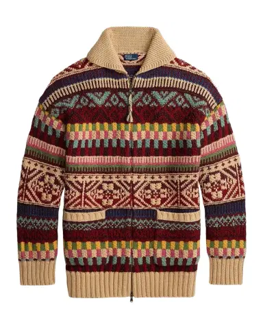 Polo Ralph Lauren Geometric Shawl-Collar Zip Cardigan | Thumbnail 1 Polo Ralph Lauren Geometric Shawl-Collar Zip Cardigan | Thumbnail 1