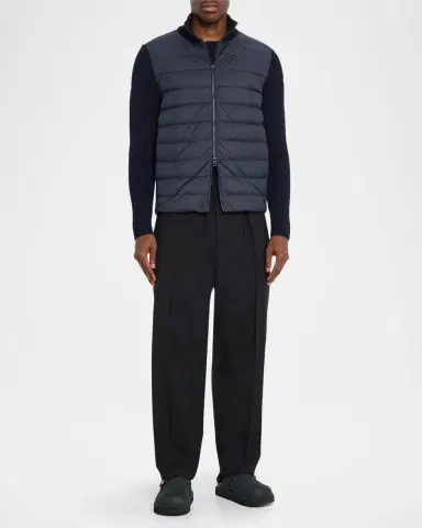 Moncler Men's Padded Wool Full-Zip Cardigan | Thumbnail 2 Moncler Men's Padded Wool Full-Zip Cardigan | Thumbnail 2